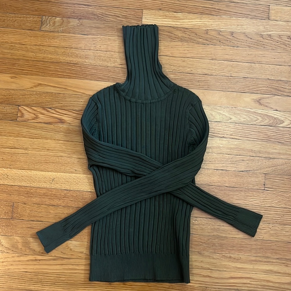 Zara Knit Olive Green Turtle-Neck